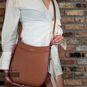 AUTHENTIC Kate Spade Leila North South Top Zip Crossbody Warm Gingerbread BROWN